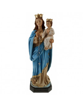 Ravissante statue de Notre-Dame du Rosaire en résine peinte à la main. 28 cm
