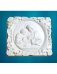 Petit bas-relief, en plâtre, de la Communion de saint Jean