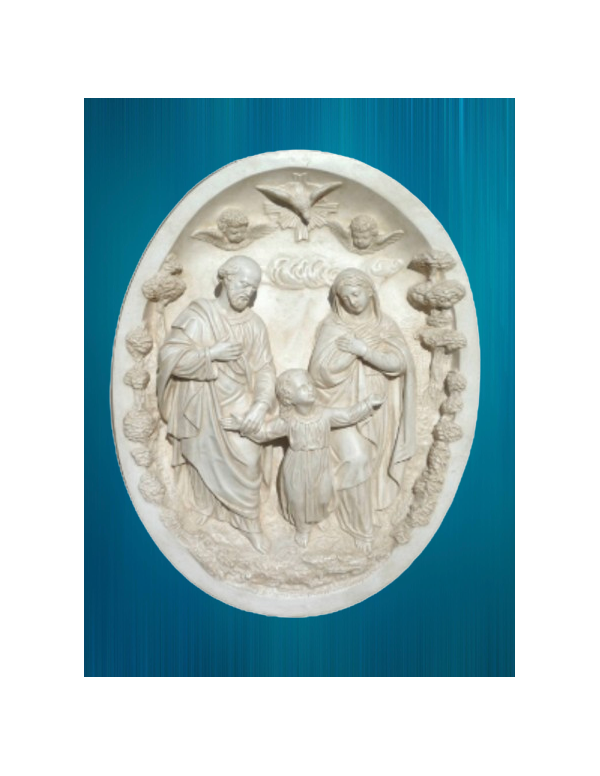 Magnifique bas-relief en plâtre de la Sainte Famille à l'Esprit-Saint