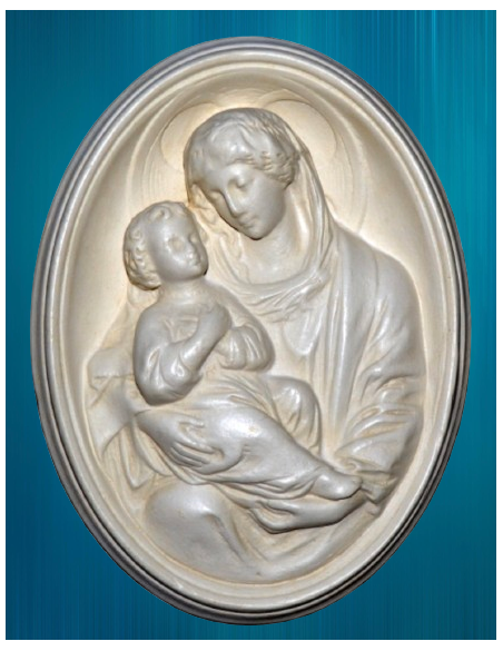 Bas-relief Magnificat représentant la Vierge et l'Enfant