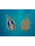 Médaille Vierge miraculeuse sur fond bleu