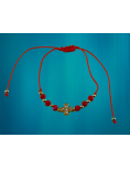 Bracelet corde avec petite croix - perles dorées