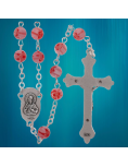 Pink imitation Murano glass rosary