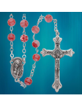 Pink imitation Murano glass rosary