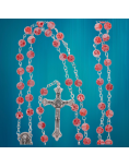 Pink imitation Murano glass rosary