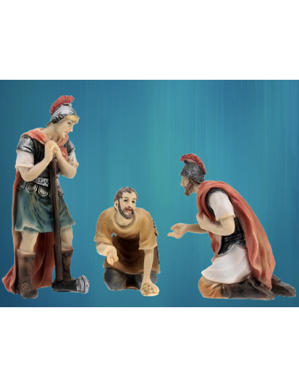 Joueurs tirant au sort le vêtement de Jésus - Figurines en résine