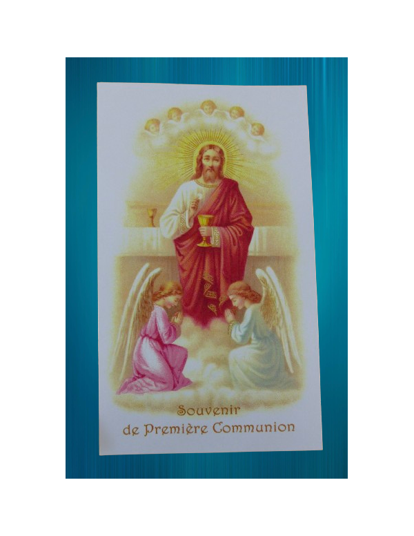 Image souvenir pour une première communion réalisée par l'Association Saint Luc.