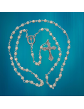 Rosary, imitation mother-of-pearl, for a first communion