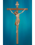 Crucifix avec Christ en bois sculpté