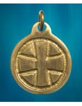 Pendentif médaille Sacré-Cœur en bronze émaillé - Fond blanc