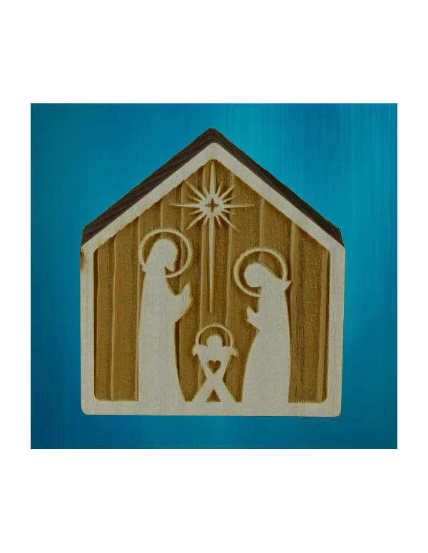 Petite Nativité en bois sculpté - 6 cm