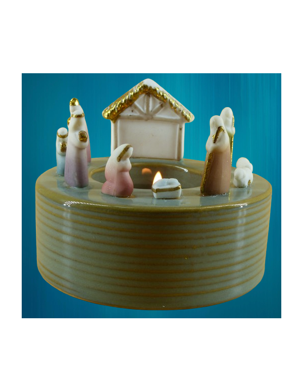 Un photophore "Nativité" en porcelaine