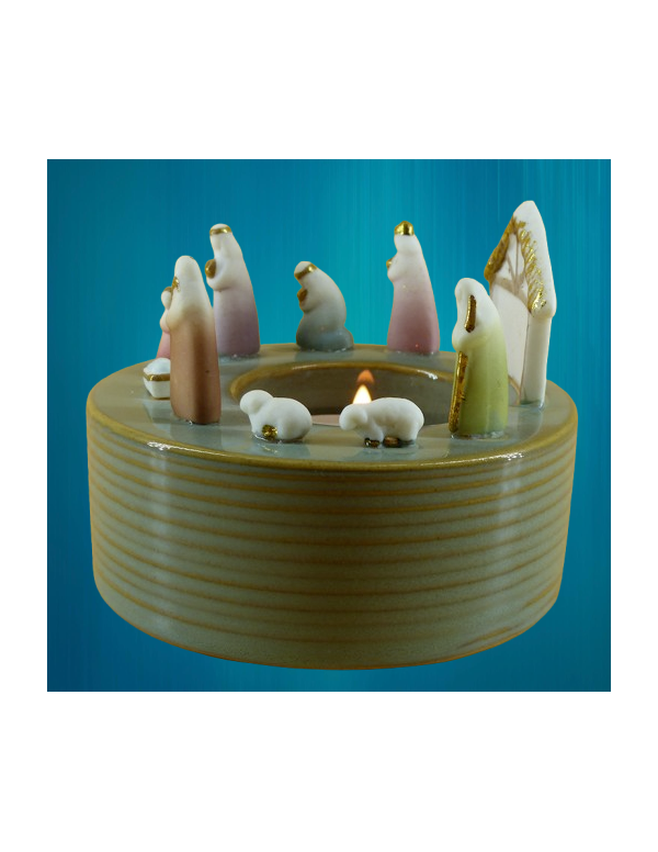 Photophore Nativité en porcelaine