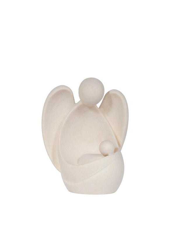 Statue Ange gardien style moderne en bois sculpté