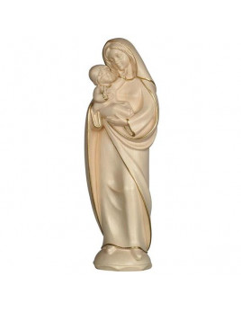 Statue en bois naturel de la Vierge Marie  sculptée par des artisans italiens