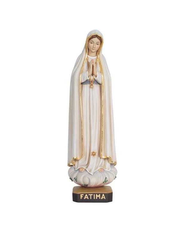 Notre-Dame de Fatima en bois sculpté et peint par des artisans du Val Gardena