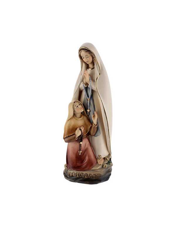 Statue en bois peint - Notre-Dame de Lourdes et...