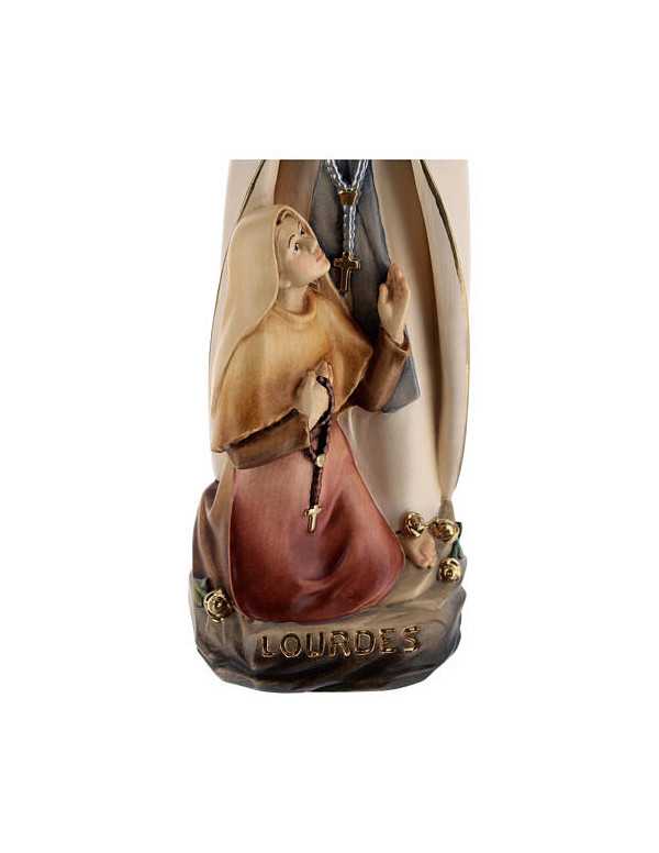 Painted wooden statue - Our Lady of Lourdes...