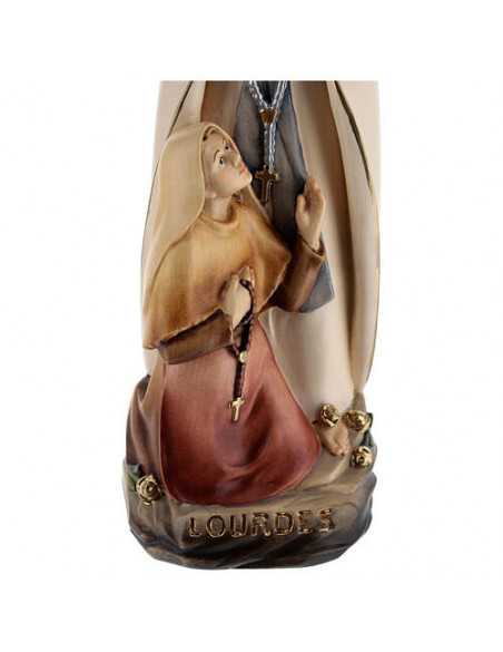 Statue en bois peint - Notre-Dame de Lourdes et Sainte Bernadette