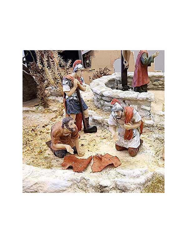 Joueurs tirant au sort le vêtement de Jésus -...