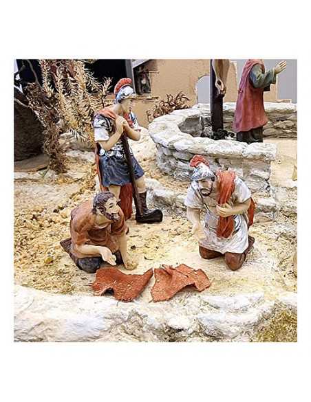 Joueurs tirant au sort le vêtement de Jésus - Figurines en résine