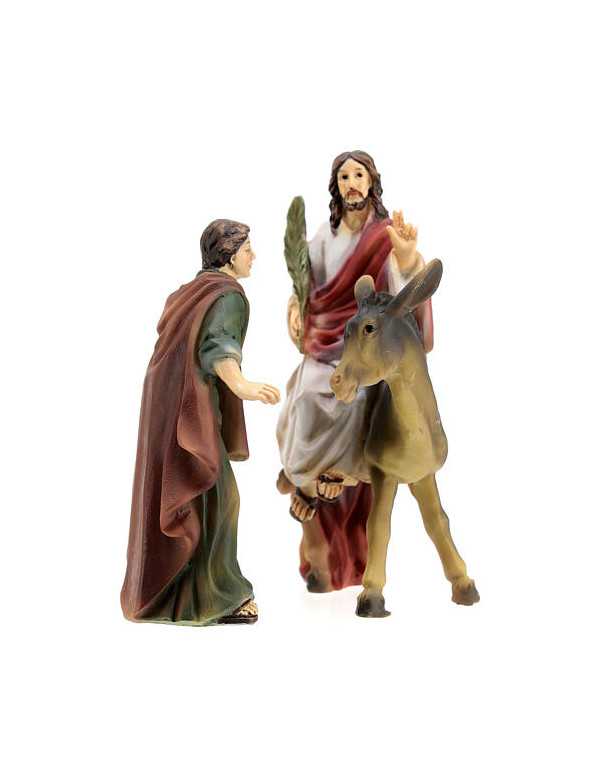 Figurines de l'entrée de Jésus à Jérusalem en résine de 9 cm