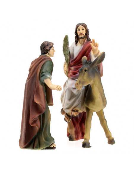 Figurines de l'entrée de Jésus à Jérusalem en résine de 9 cm