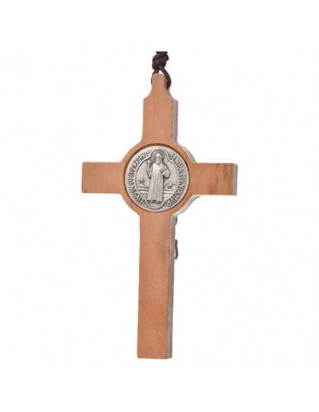 Croix de Saint Benoît en bois d'olivier