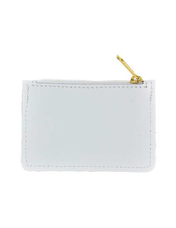 Etui à chapelet en cuir blanc à fermeture éclair