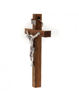 Petit crucifix en noyer et Christ en métal 2