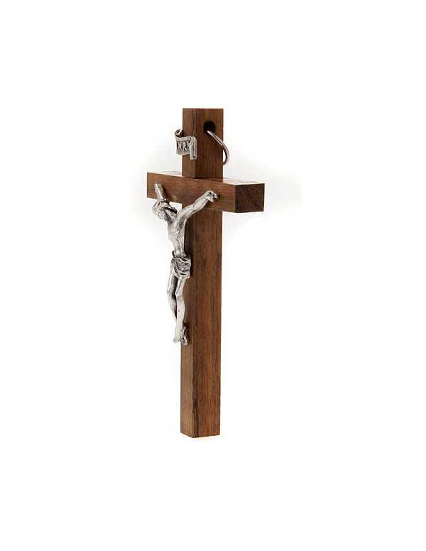 Petit crucifix en bois de noyer