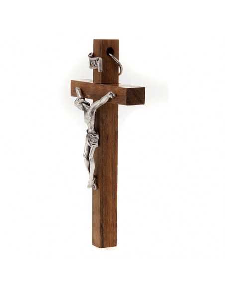 Petit crucifix en bois de noyer