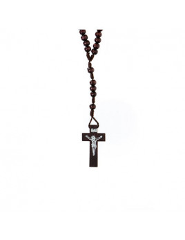 Chapelet franciscain avec grains en bois de charme foncé 2