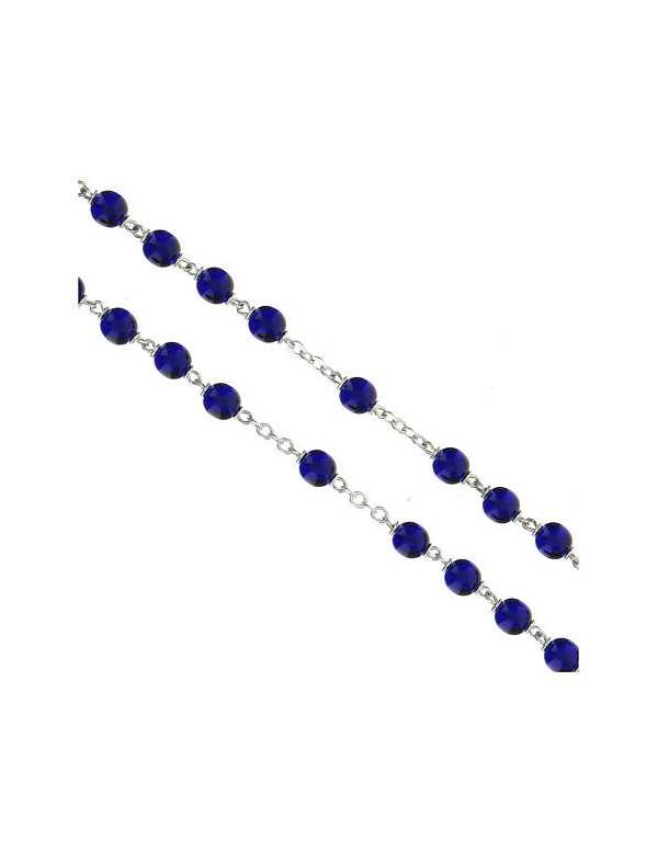 Chapelet en verre bleu-violet
