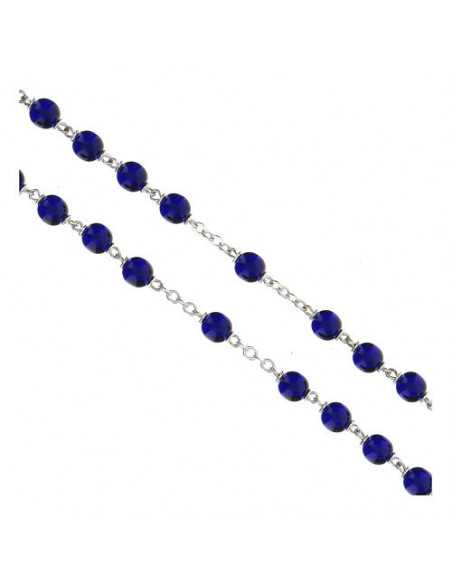 Chapelet en verre bleu-violet