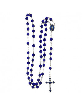 Chapelet en verre bleu-violet 2