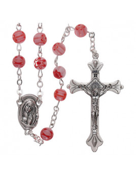 Pink imitation Murano glass rosary