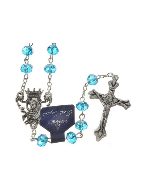 Chapelet en cristal et porcelaine.
