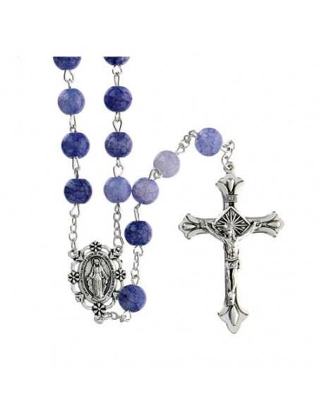 copy of Chapelet en verre bleu-violet