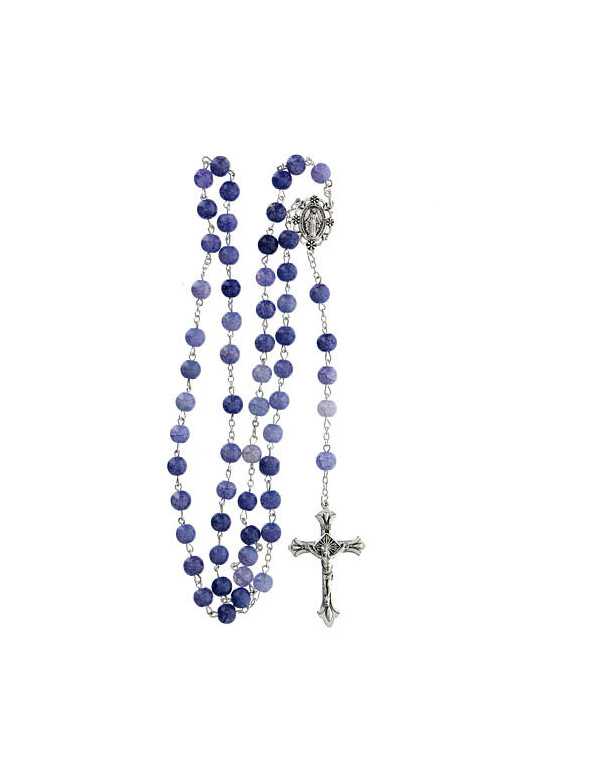 copy of Chapelet en verre bleu-violet