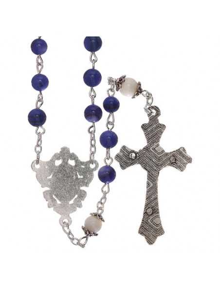 Chapelet en perles d'eau douce bleues