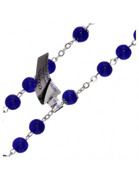 Chapelet en verre bleu