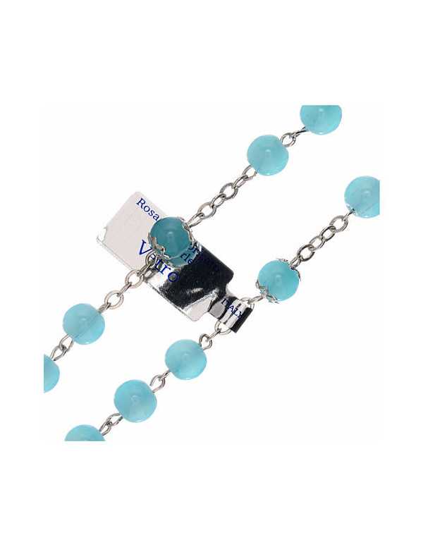 Chapelet en verre bleu turquoise