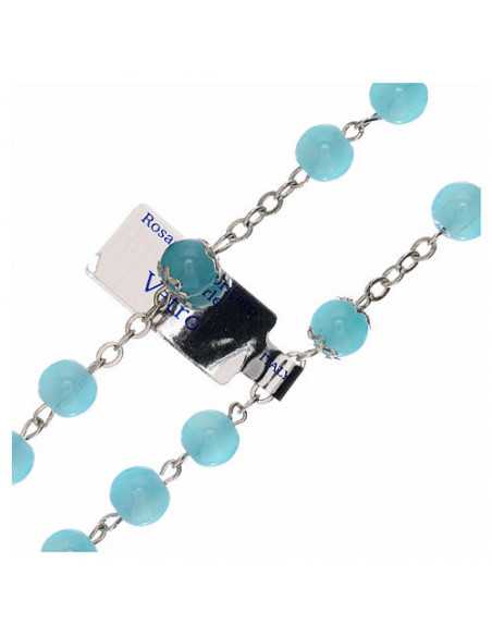 Chapelet en verre bleu turquoise