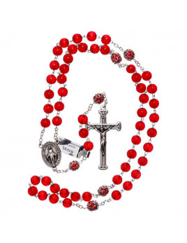 Chapelet en verre rouge 2