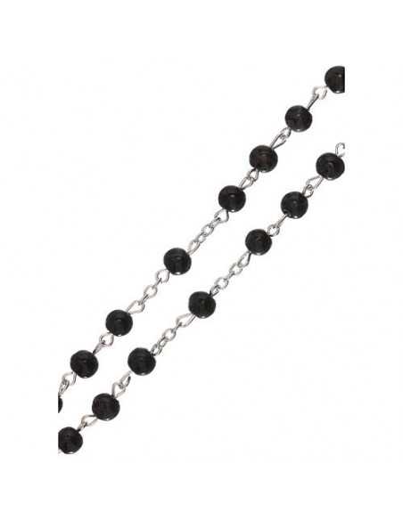 Chapelet Saint Benoît en verre noir