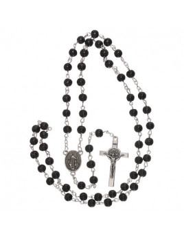 Chapelet en verre noir Saint Benoît 2