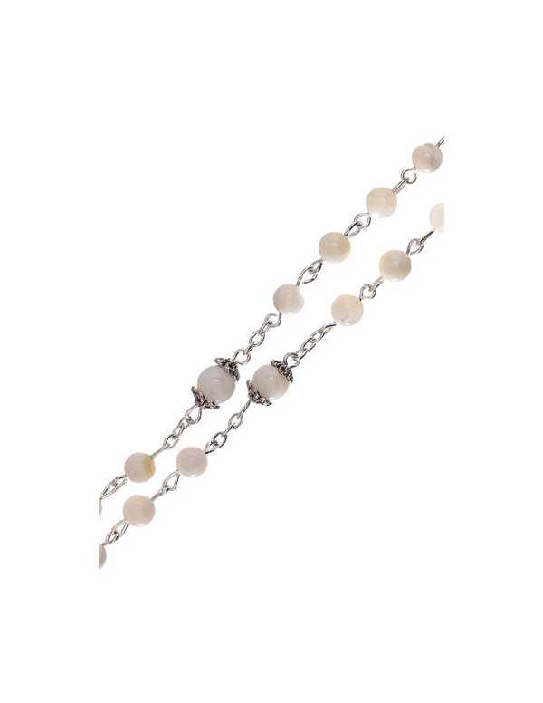 Chapelet en perles d'eau douce blanches
