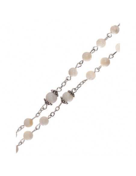 Chapelet en perles d'eau douce blanches