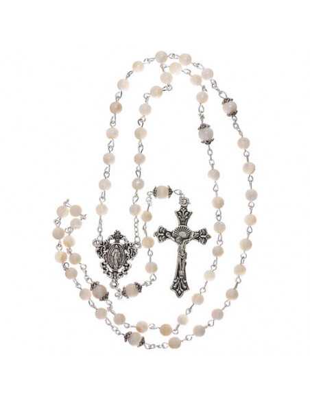 Chapelet en perles d'eau douce blanches